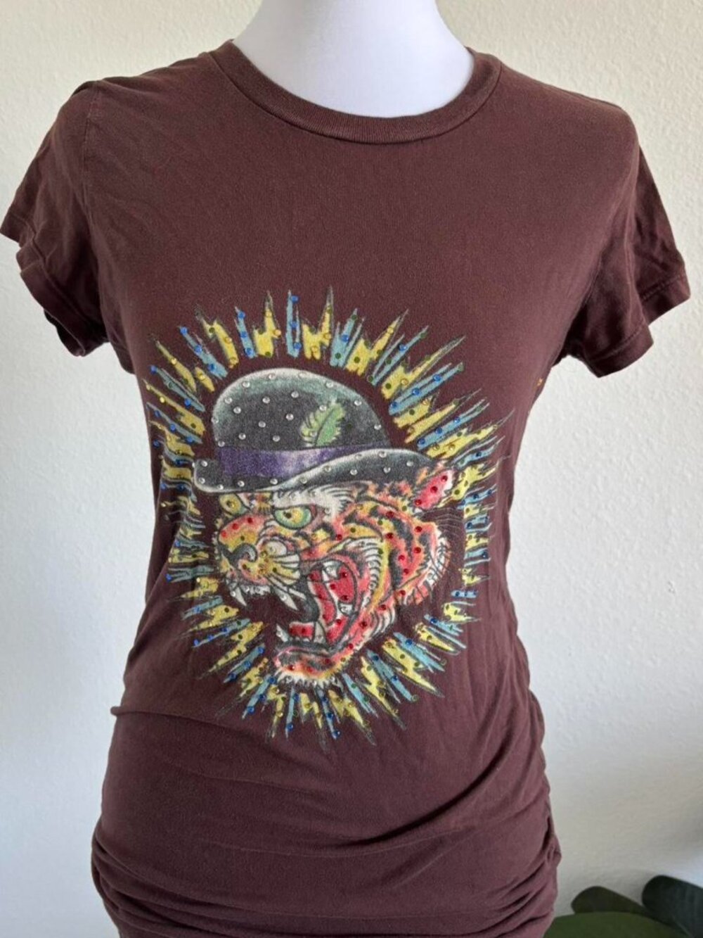 Ed Hardy Women's Brown T-shirt